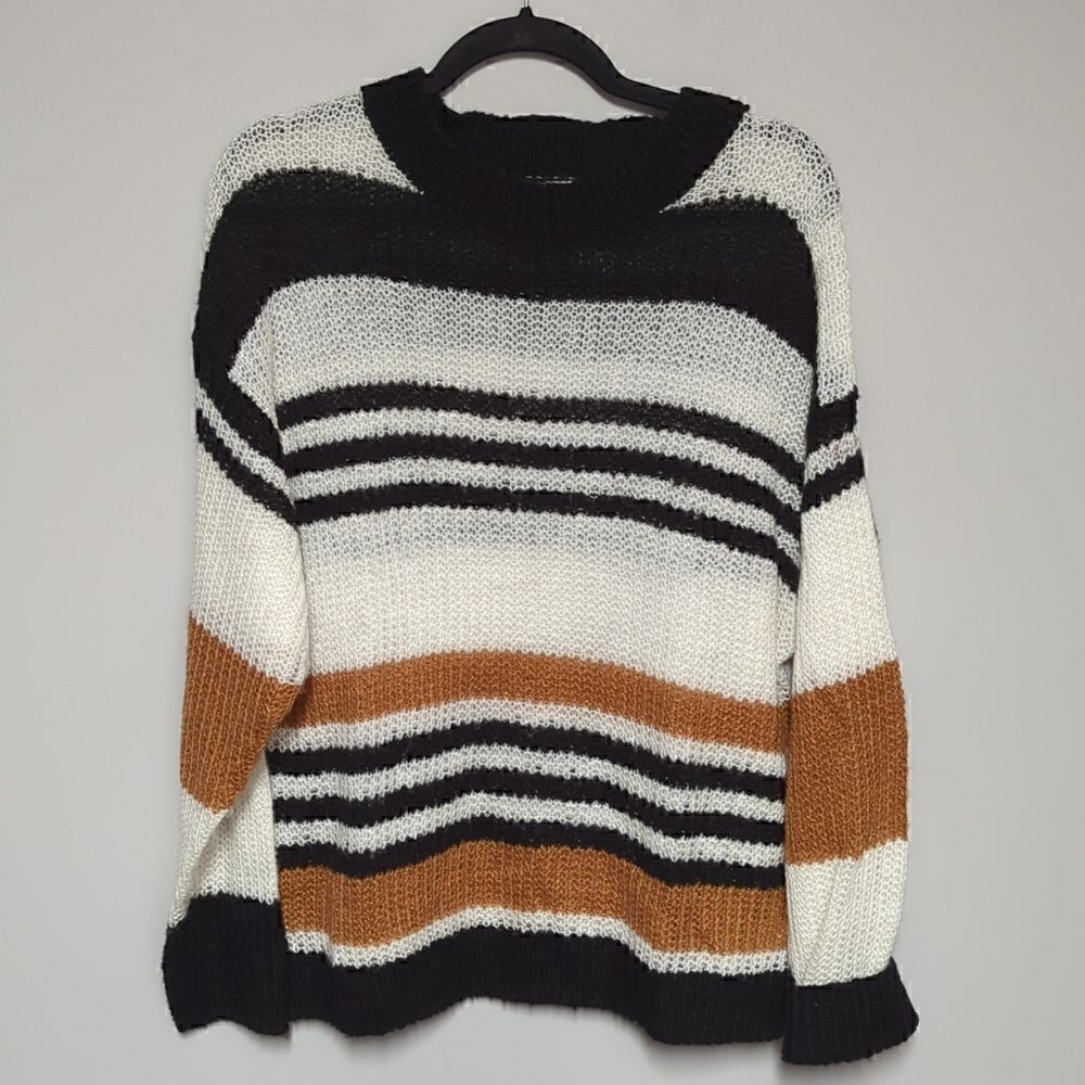 SHEIN Chunky Knit White and Black Sweater
